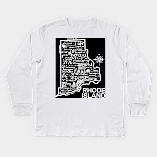 Rhode Island Map Kids Long Sleeve T-Shirt